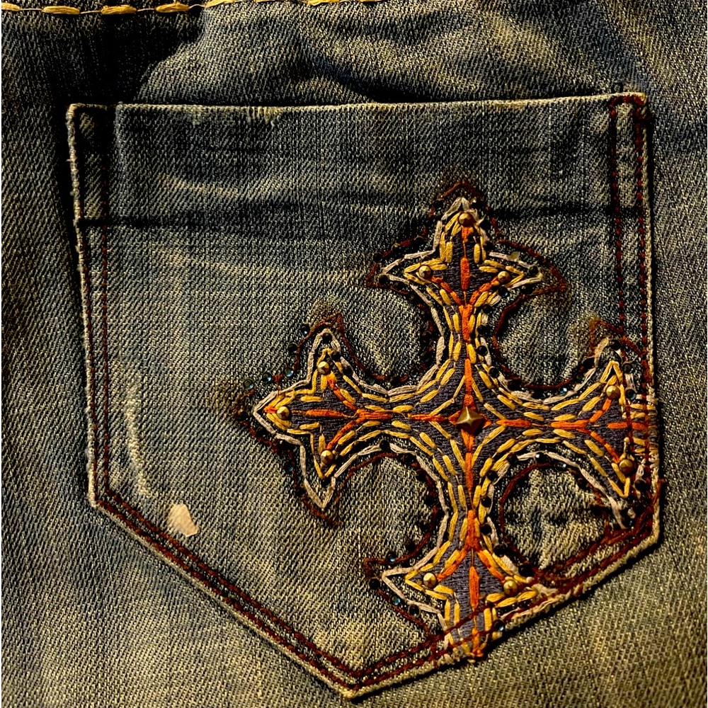 Petrol denim bootcut jeans